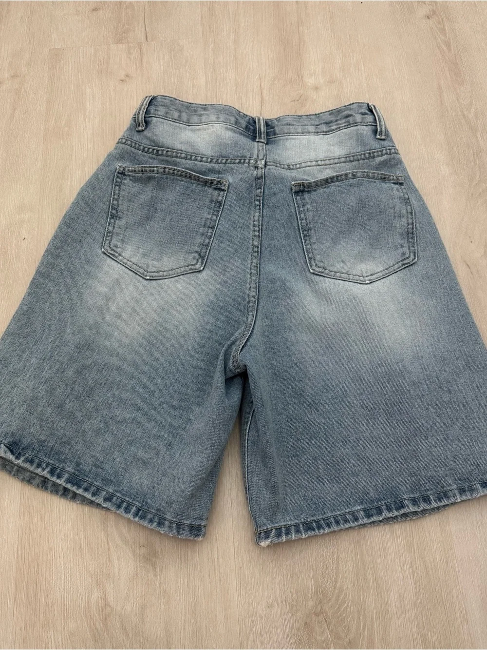 Women’s Washed Blue Denim Shorts